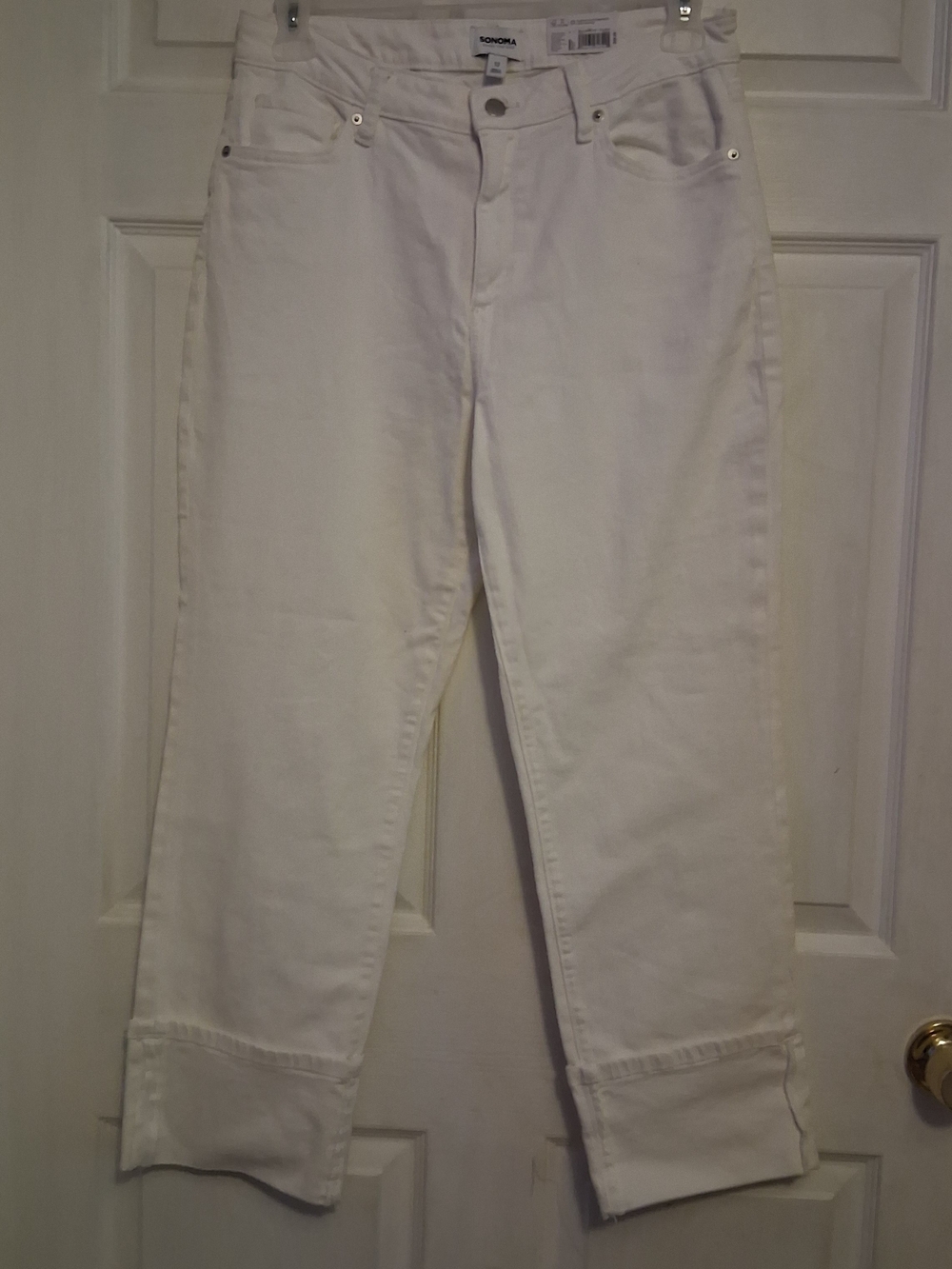 Sonoma White Straight-Leg Cropped Jeans